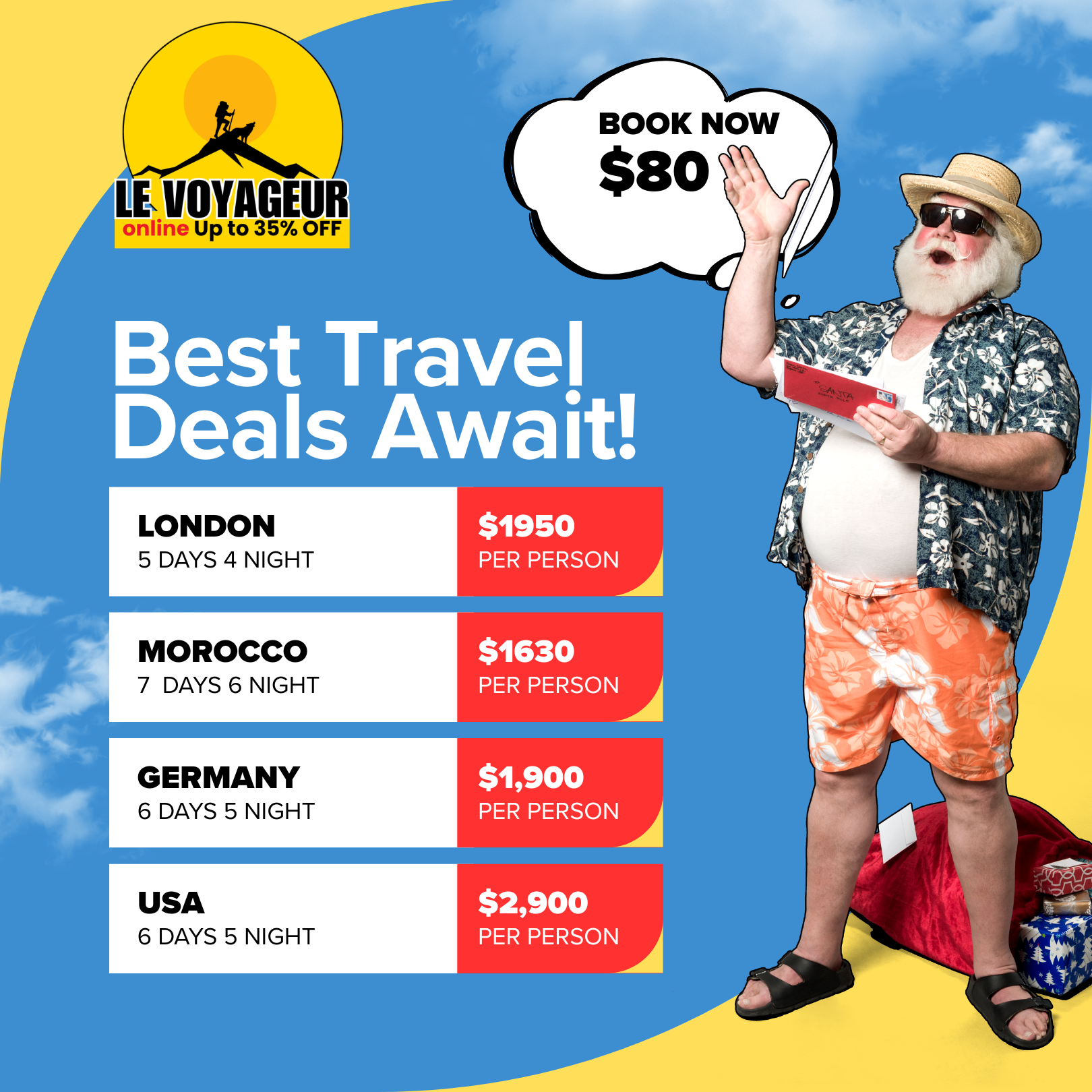 Le Voyageur Travel Packages – Best Travel Deals Up to 35% OFF